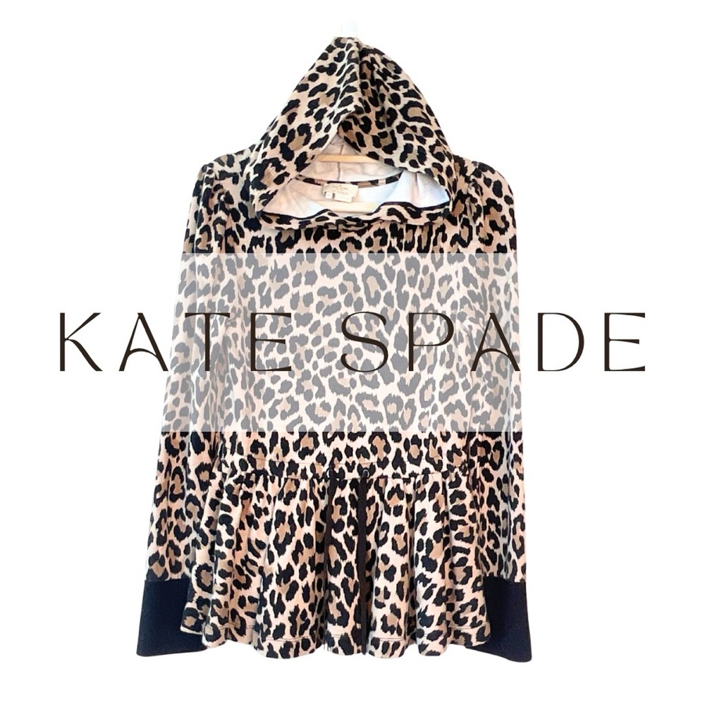 Kate Spade Leopard Print Pullover Hoodie XS